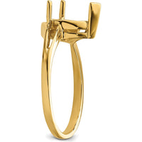 14K Yellow Gold 9x6mm Pear Gemstone Ring Mounting with Polished Band by Monteluci Fine Jewelry