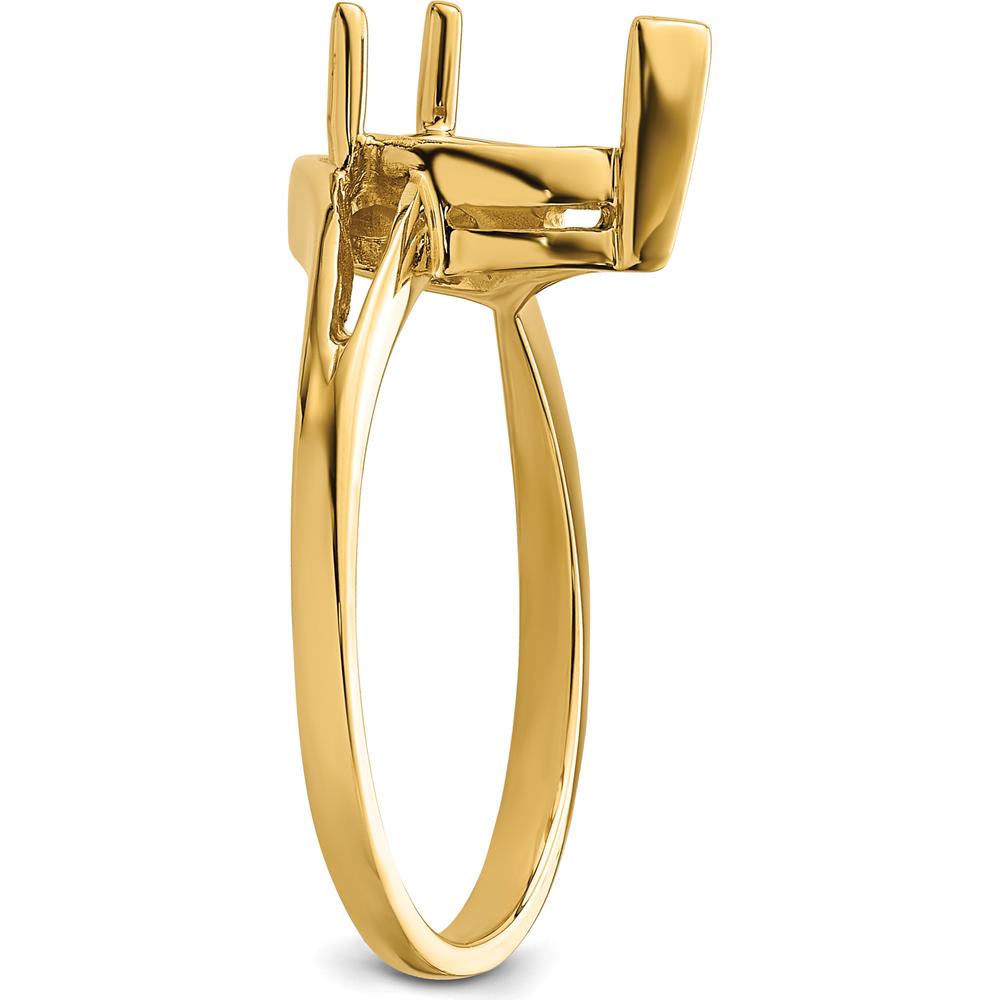 14K Yellow Gold 9x6mm Pear Gemstone Ring Mounting with Polished Band by Monteluci Fine Jewelry