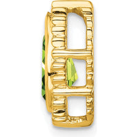 14K Yellow Gold 9x6mm Pear Peridot Beaded Edge Chain Slide - 1.5 Carat Total Gem Weight by Lumare Gioia
