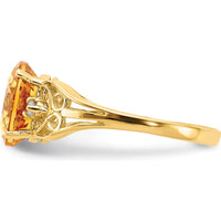 14K Yellow Gold 9x7mm Oval Citrine Ring with Round Diamonds - 1.72 Carat Total Citrine Weight by Monteluci Fine Jewelry