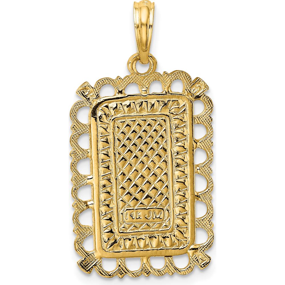 14K Yellow Gold Ace of Hearts Playing Card Charm with Textured Finish by Oro Pregiato