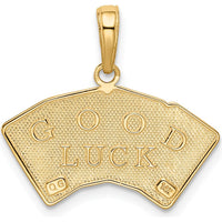 14K Yellow Gold Aces Playing Cards Pendant with Polished Finish - Unique Themed Charm by Oro Pregiato