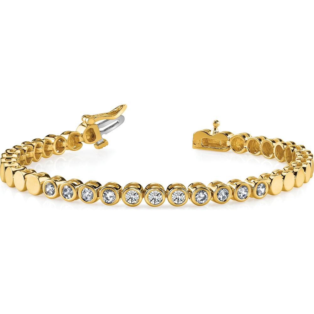 14K Yellow Gold Add-a-Diamond Bracelet with 35 Stone Settings - 7" Long by Monteluci Fine Jewelry