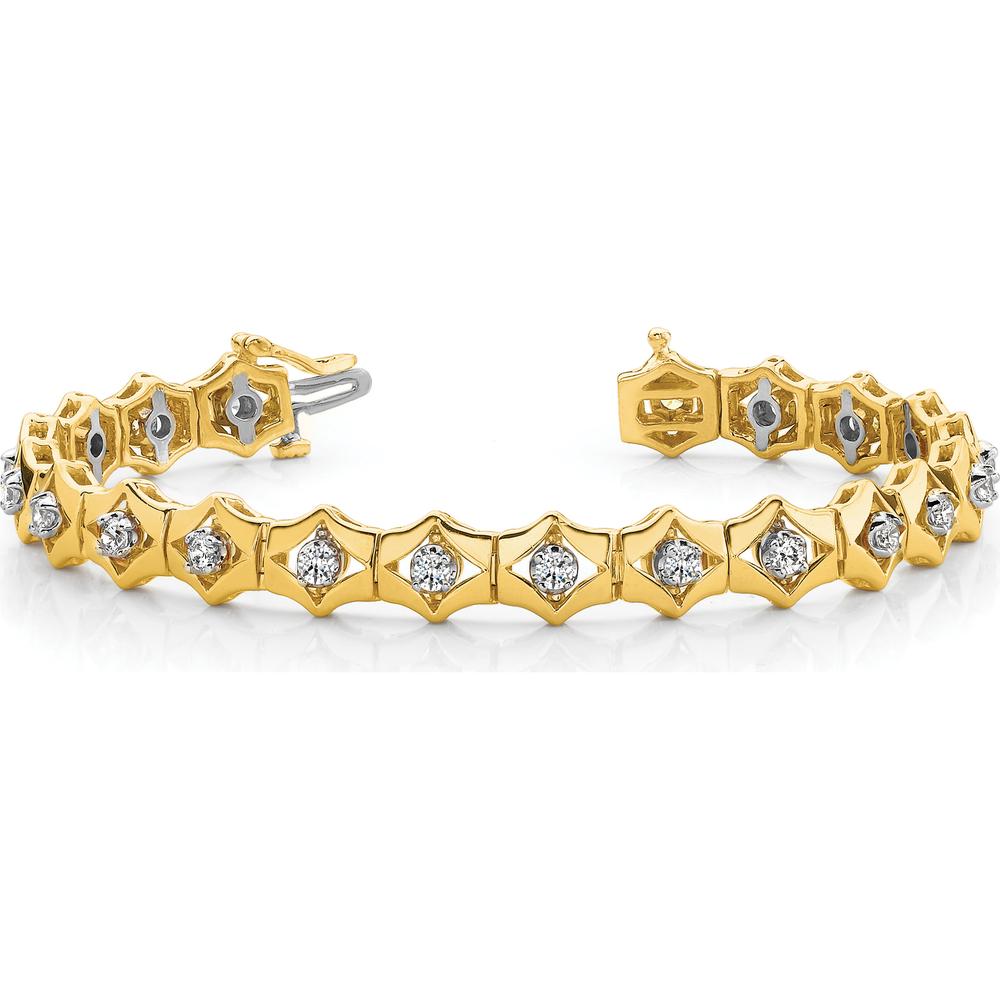 14K Yellow Gold Add-a-Diamond Tennis Bracelet - 21 Stones, 7" Length by Monteluci Fine Jewelry