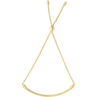 14K Yellow Gold Adjustable Curved Bar Friendship Bracelet - 9.25" by Orozza Fine Jewelry