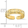 14K Yellow Gold Adjustable Flower with Leaf Trim Toe Ring by 0
