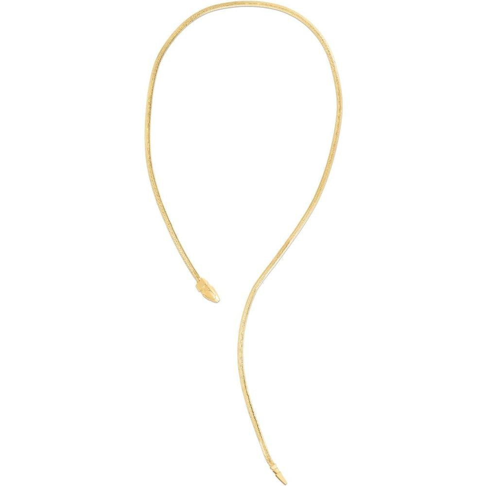 14K Yellow Gold Adjustable Serpent Necklace - 18" with Polished Finish by Orozza Fine Jewelry