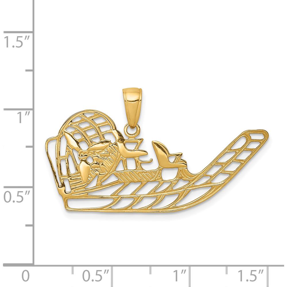 14K Yellow Gold Airboat Pendant - A Symbol of Adventure and Freedom by Oro Pregiato