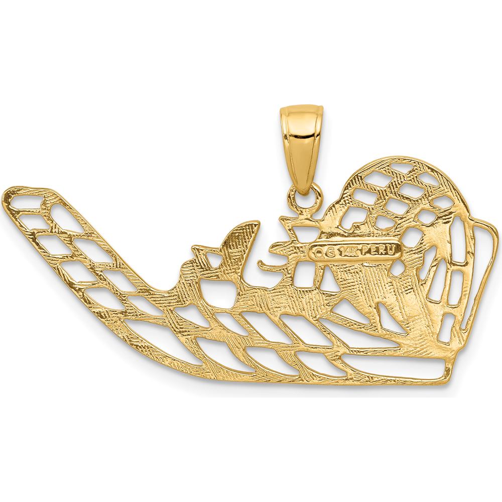 14K Yellow Gold Airboat Pendant - A Symbol of Adventure and Freedom by Oro Pregiato