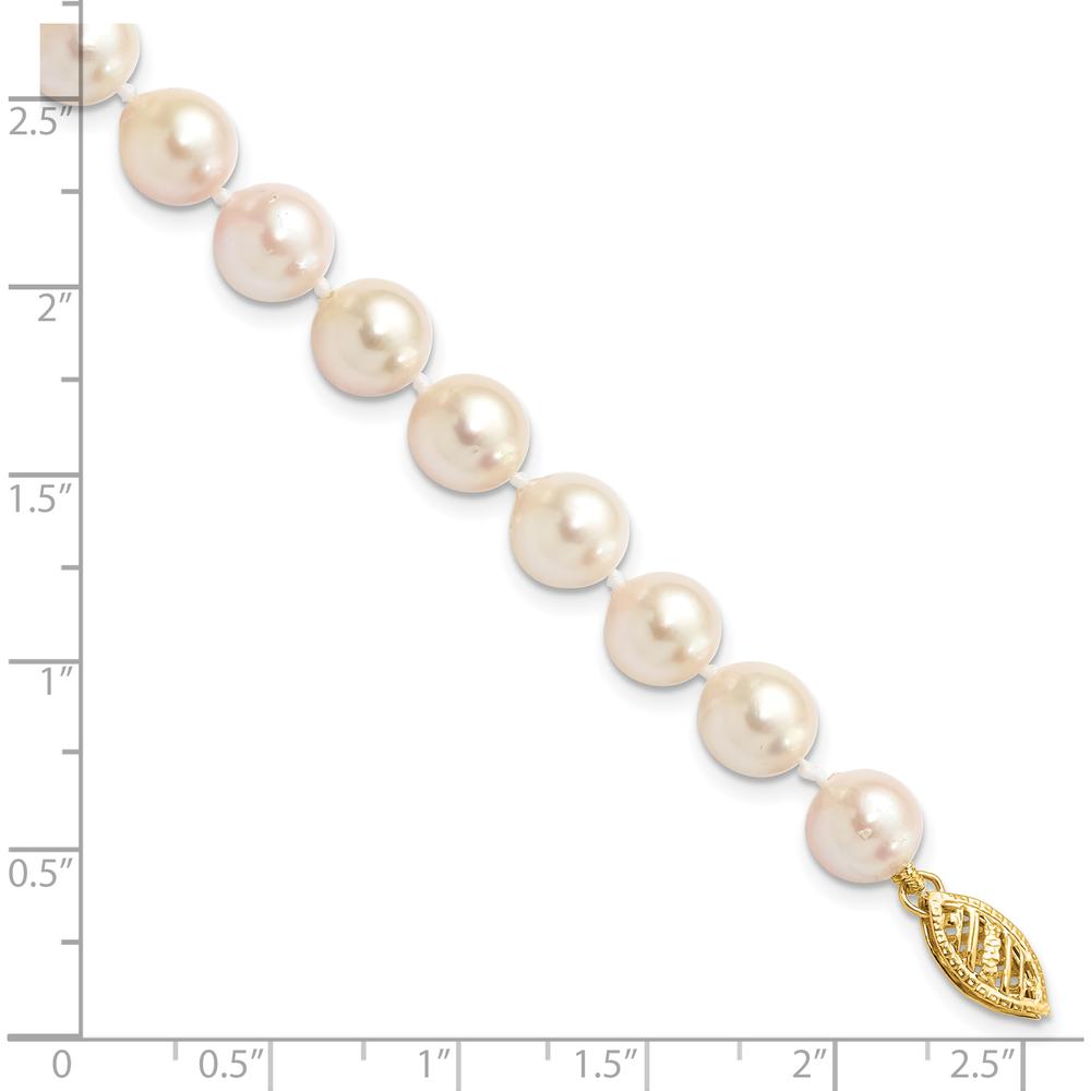 14K Yellow Gold Akoya Saltwater Cultured Pearl Bracelet - 7-8mm Pearls by Monteluci Fine Jewelry