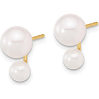 14K Yellow Gold Akoya Saltwater Cultured Pearl Button Earrings - 4-5mm and 6-7mm Pearls by Monteluci Fine Jewelry
