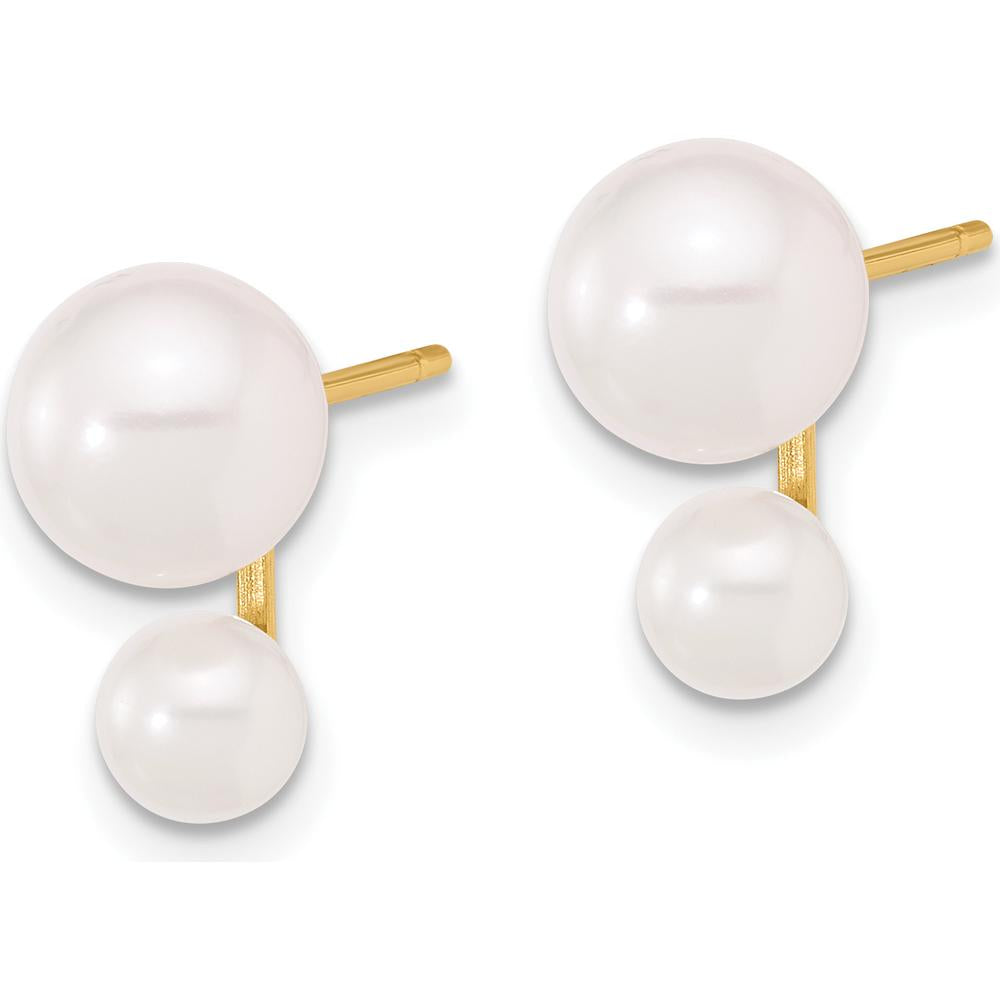 14K Yellow Gold Akoya Saltwater Cultured Pearl Button Earrings - 4-5mm and 6-7mm Pearls by Monteluci Fine Jewelry