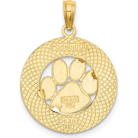 14K Yellow Gold Alaska Bear Paw Pendant - Textured Design by Oro Pregiato