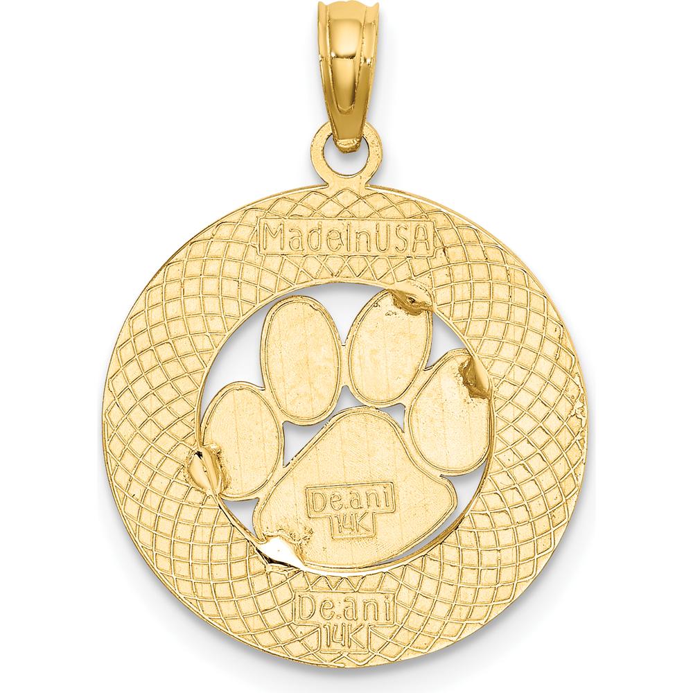 14K Yellow Gold Alaska Bear Paw Pendant - Textured Design by Oro Pregiato