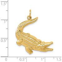 14K Yellow Gold Alligator Charm Pendant - 26mm x 23mm by Oro Pregiato