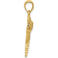 14K Yellow Gold Alligator Pendant - Bold and Detailed Animal Charm by Oro Pregiato