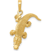 14K Yellow Gold Alligator Pendant with Moveable Mouth - 22mm Length by Oro Pregiato