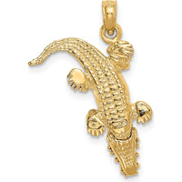 14K Yellow Gold Alligator Pendant with Moveable Mouth - 22mm Length by Oro Pregiato