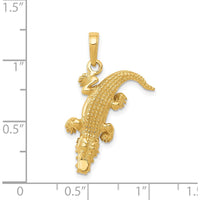 14K Yellow Gold Alligator Pendant with Moveable Mouth - 22mm Length by Oro Pregiato
