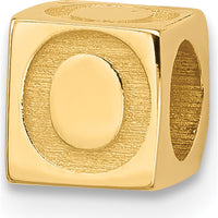 14K Yellow Gold Alphabet Bead Letter O - Personalized Charm Bead by Oro Pregiato