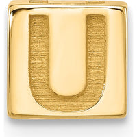 14K Yellow Gold Alphabet Bead Letter U Pendant - Personalized Jewelry for Women by Oro Pregiato