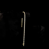 14K Yellow Gold Alternating Baguette and Round Lab Diamond Tennis Bracelet - 3.85 Carats Total Diamond Weight - Covaloro Fine Jewelry