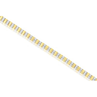 14K Yellow Gold Alternating Diamond Bracelet with Pavé Set Round Diamonds - 1.50 Carat Total Diamond Weight - Royal Jewelry