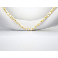 14K Yellow Gold Alternating Round and Baguette Diamond Tennis Necklace - 3.10 Carat Total Diamond Weight - Royal Jewelry