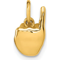 14K Yellow Gold American Sign Language Alphabet Fingerspelling Pendant by Oro Pregiato