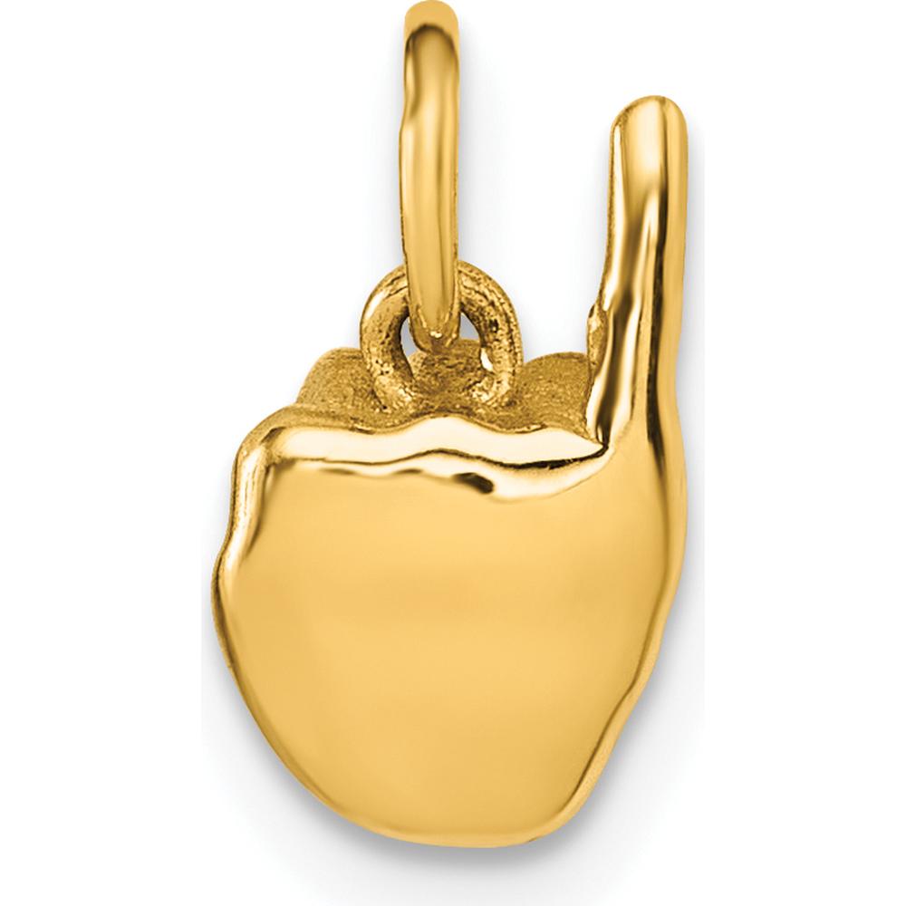 14K Yellow Gold American Sign Language Alphabet Fingerspelling Pendant by Oro Pregiato