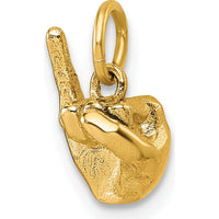 14K Yellow Gold American Sign Language Alphabet Fingerspelling Pendant by Oro Pregiato