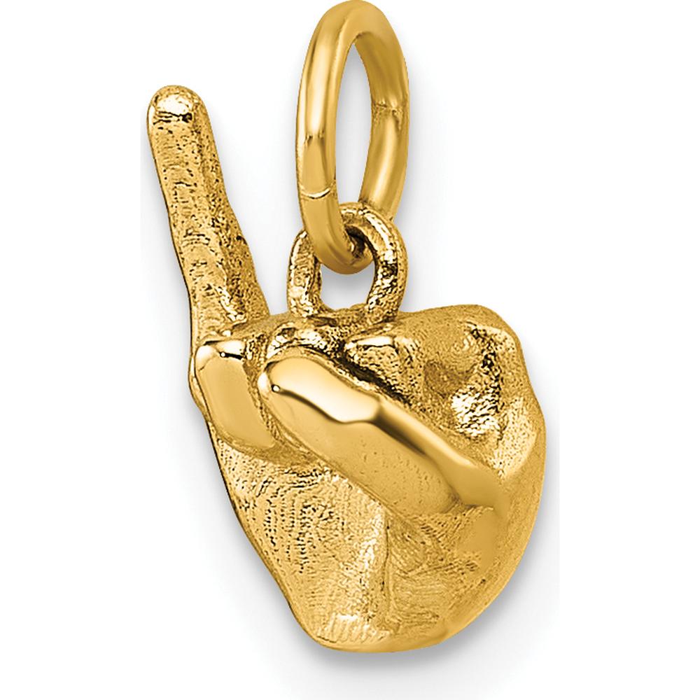 14K Yellow Gold American Sign Language Alphabet Fingerspelling Pendant by Oro Pregiato