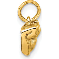 14K Yellow Gold American Sign Language Alphabet Fingerspelling Sign T Pendant - Polished Finish by Oro Pregiato