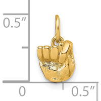 14K Yellow Gold American Sign Language Alphabet Fingerspelling Sign T Pendant - Polished Finish by Oro Pregiato
