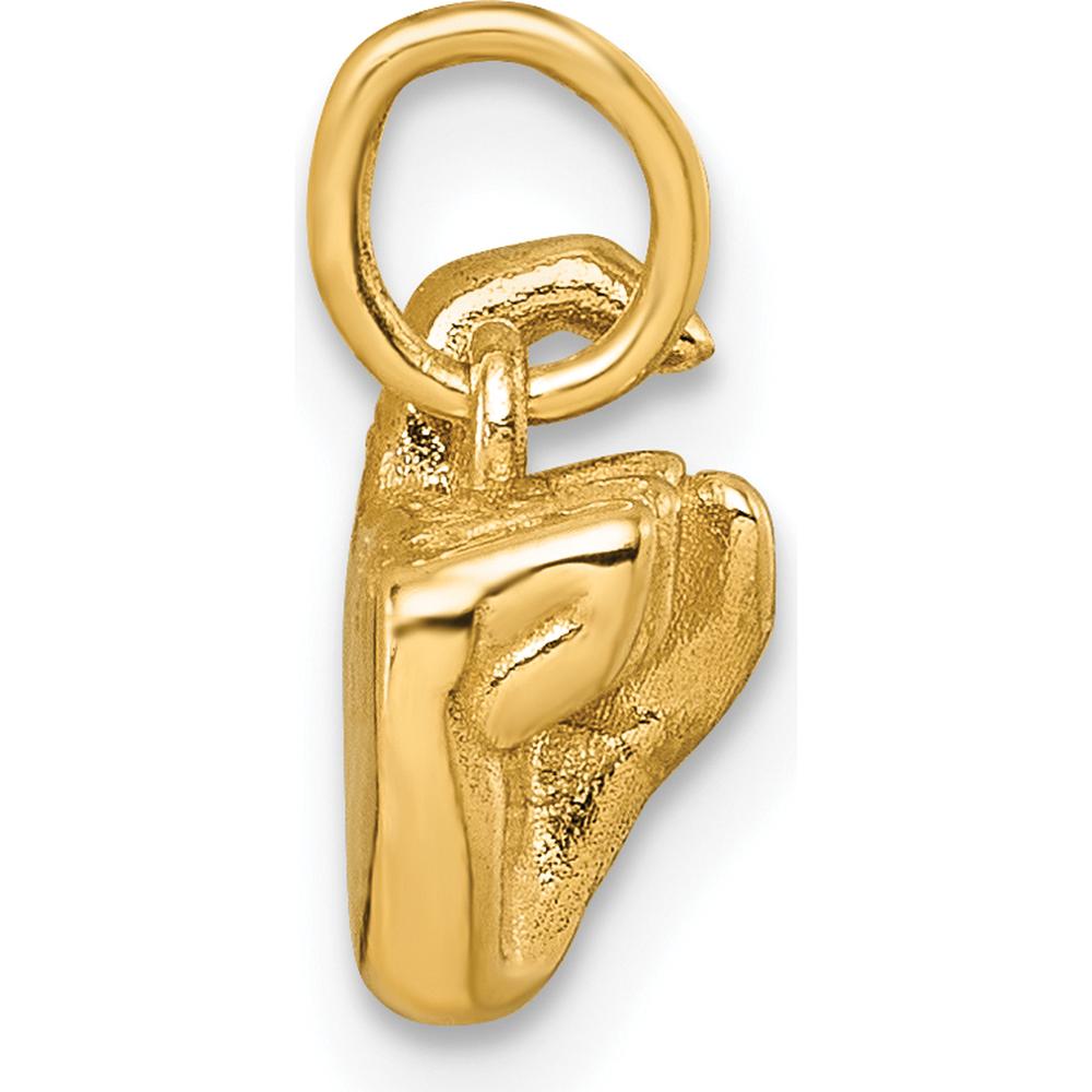 14K Yellow Gold American Sign Language Alphabet Fingerspelling Sign X Pendant - Polished Finish by Oro Pregiato