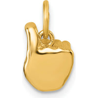 14K Yellow Gold American Sign Language Alphabet Fingerspelling Sign X Pendant - Polished Finish by Oro Pregiato