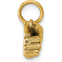 14K Yellow Gold American Sign Language Fingerspelling G Hand Pendant - Polished 3D Design by Oro Pregiato