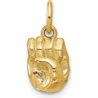 14K Yellow Gold American Sign Language Fingerspelling Letter E Pendant - Polished Finish by Oro Pregiato