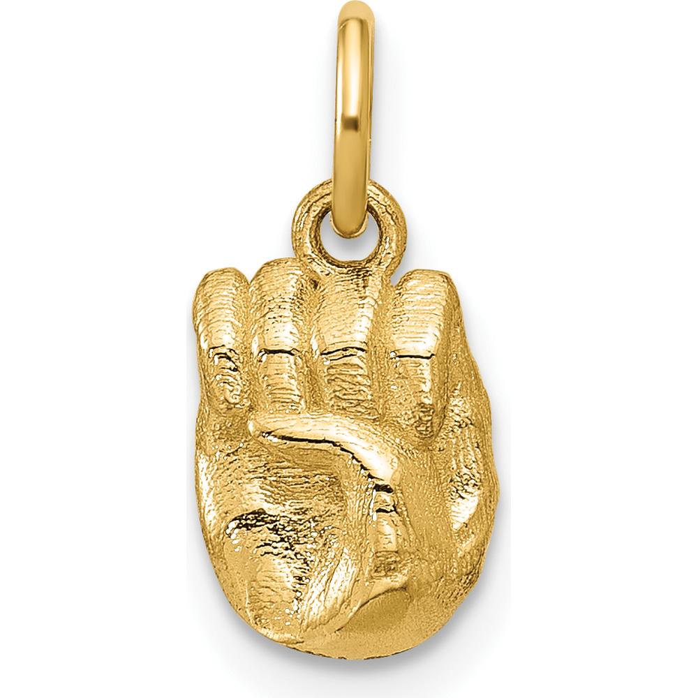 14K Yellow Gold American Sign Language Fingerspelling Letter E Pendant - Polished Finish by Oro Pregiato