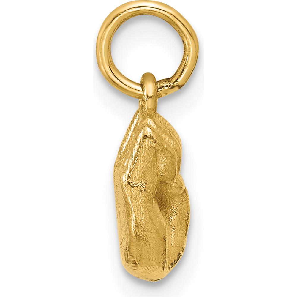 14K Yellow Gold American Sign Language Fingerspelling Letter E Pendant - Polished Finish by Oro Pregiato