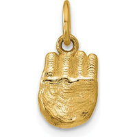 14K Yellow Gold American Sign Language Fingerspelling Letter E Pendant - Polished Finish by Oro Pregiato