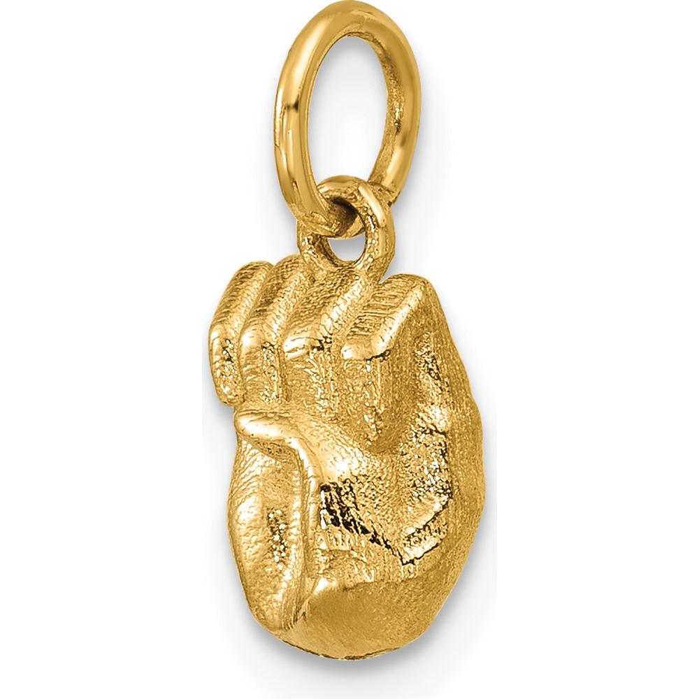 14K Yellow Gold American Sign Language Fingerspelling Letter E Pendant - Polished Finish by Oro Pregiato