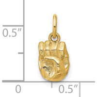 14K Yellow Gold American Sign Language Fingerspelling Letter E Pendant - Polished Finish by Oro Pregiato