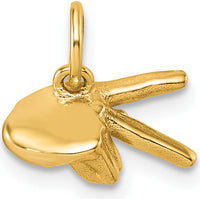 14K Yellow Gold American Sign Language Fingerspelling Pendant - 11.5mm by Oro Pregiato
