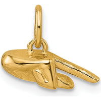 14K Yellow Gold American Sign Language Fingerspelling Sign Q Pendant - Polished Finish by Oro Pregiato