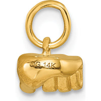 14K Yellow Gold American Sign Language Fingerspelling Sign Q Pendant - Polished Finish by Oro Pregiato