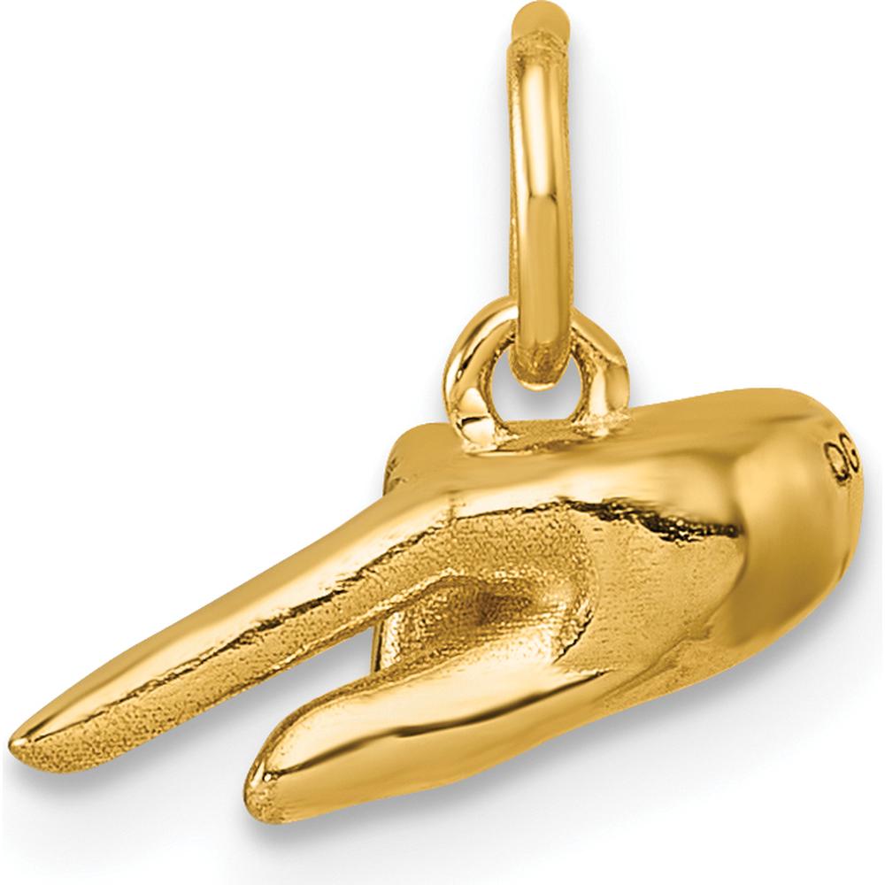14K Yellow Gold American Sign Language Fingerspelling Sign Q Pendant - Polished Finish by Oro Pregiato