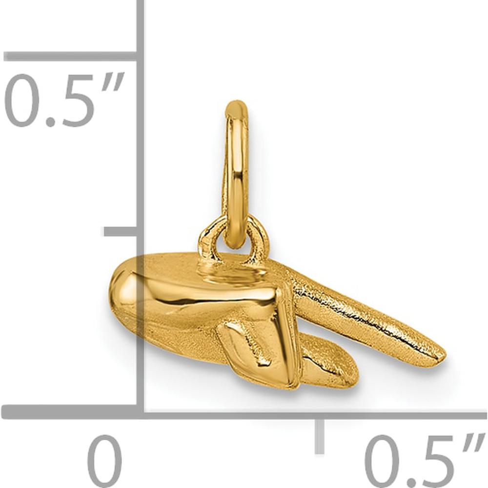 14K Yellow Gold American Sign Language Fingerspelling Sign Q Pendant - Polished Finish by Oro Pregiato