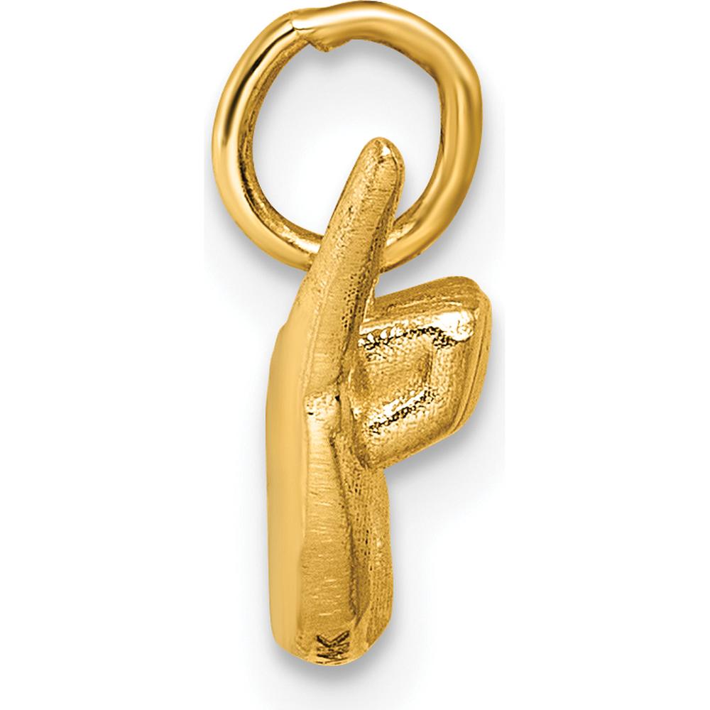 14K Yellow Gold American Sign Language Fingerspelling "Y" Pendant - Polished 3D Design by Oro Pregiato