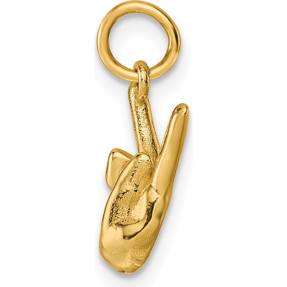 14K Yellow Gold American Sign Language "K" Pendant - Polished Finish by Oro Pregiato